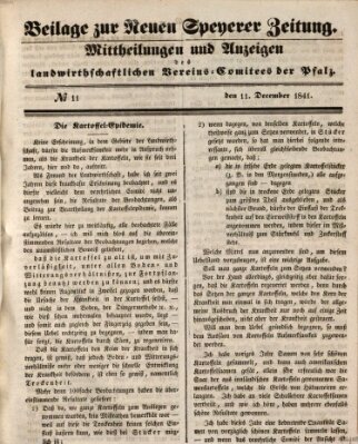 Neue Speyerer Zeitung Samstag 11. Dezember 1841