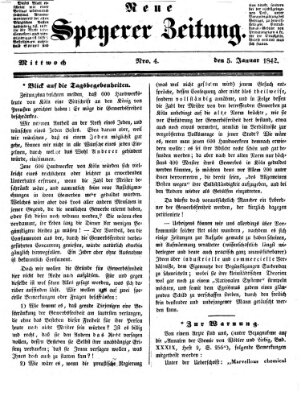 Neue Speyerer Zeitung Mittwoch 5. Januar 1842