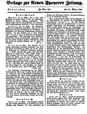 Neue Speyerer Zeitung Donnerstag 24. März 1842
