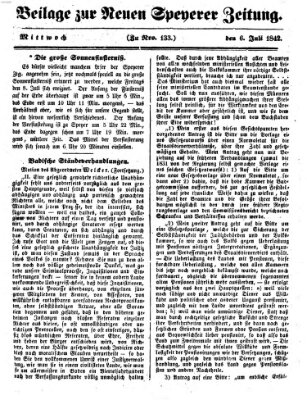 Neue Speyerer Zeitung Mittwoch 6. Juli 1842