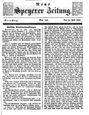 Neue Speyerer Zeitung Dienstag 19. Juli 1842