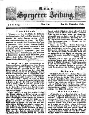 Neue Speyerer Zeitung Freitag 25. November 1842