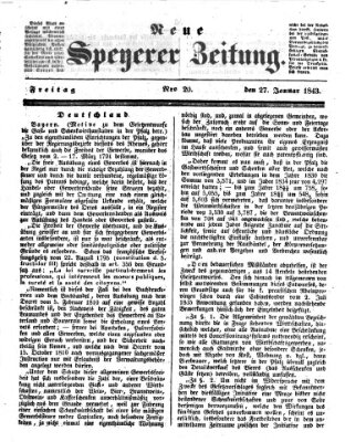 Neue Speyerer Zeitung Freitag 27. Januar 1843