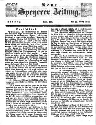 Neue Speyerer Zeitung Freitag 19. Mai 1843
