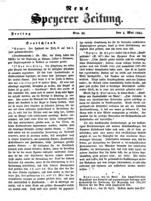 Neue Speyerer Zeitung Samstag 4. Mai 1844