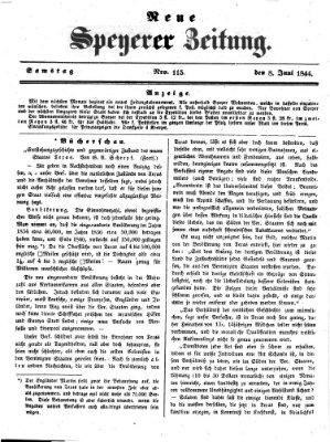 Neue Speyerer Zeitung Samstag 8. Juni 1844