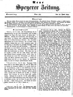 Neue Speyerer Zeitung Sonntag 16. Juni 1844