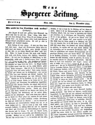 Neue Speyerer Zeitung Freitag 8. November 1844