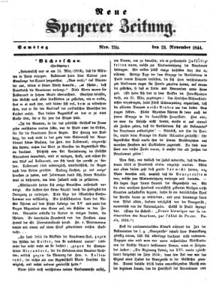 Neue Speyerer Zeitung Samstag 23. November 1844