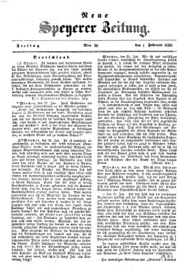 Neue Speyerer Zeitung Freitag 1. Februar 1850