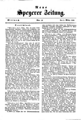 Neue Speyerer Zeitung Mittwoch 6. März 1850
