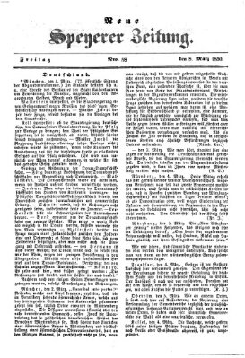 Neue Speyerer Zeitung Freitag 8. März 1850