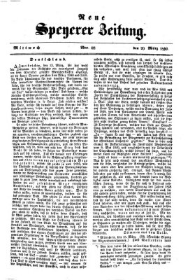 Neue Speyerer Zeitung Mittwoch 20. März 1850