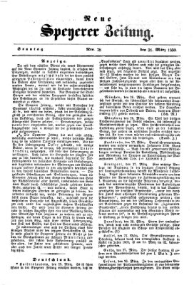 Neue Speyerer Zeitung Sonntag 31. März 1850