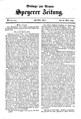 Neue Speyerer Zeitung Montag 20. Mai 1850