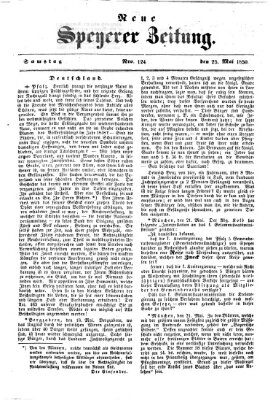 Neue Speyerer Zeitung Samstag 25. Mai 1850