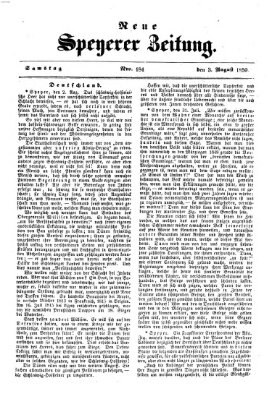 Neue Speyerer Zeitung Samstag 3. August 1850