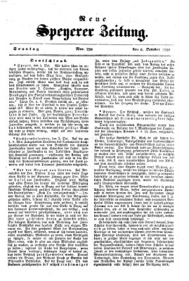Neue Speyerer Zeitung Sonntag 6. Oktober 1850