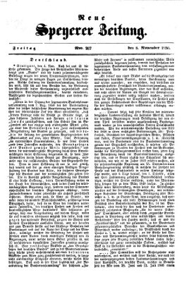 Neue Speyerer Zeitung Freitag 8. November 1850