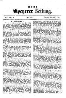 Neue Speyerer Zeitung Dienstag 19. November 1850