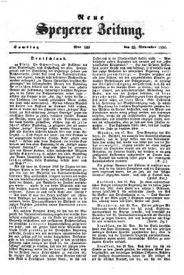 Neue Speyerer Zeitung Samstag 23. November 1850