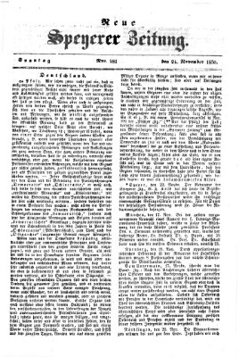 Neue Speyerer Zeitung Sonntag 24. November 1850