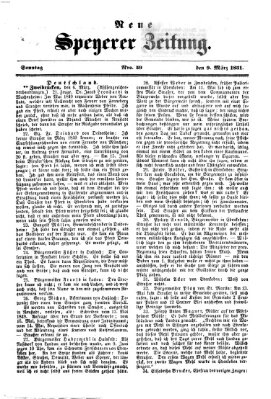 Neue Speyerer Zeitung Sonntag 9. März 1851