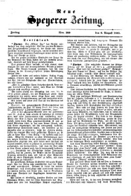 Neue Speyerer Zeitung Freitag 8. August 1851
