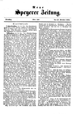 Neue Speyerer Zeitung Dienstag 21. Oktober 1851