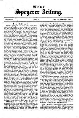 Neue Speyerer Zeitung Mittwoch 12. November 1851