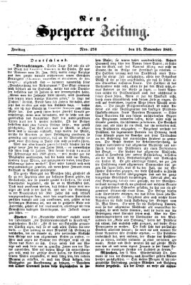 Neue Speyerer Zeitung Freitag 14. November 1851
