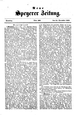 Neue Speyerer Zeitung Samstag 13. Dezember 1851