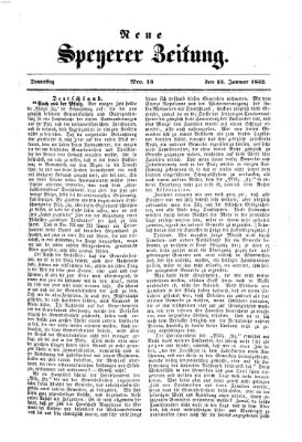 Neue Speyerer Zeitung Donnerstag 15. Januar 1852
