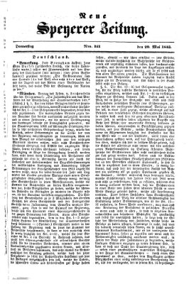 Neue Speyerer Zeitung Donnerstag 20. Mai 1852