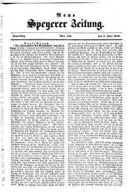 Neue Speyerer Zeitung Donnerstag 3. Juni 1852
