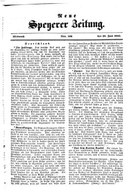 Neue Speyerer Zeitung Mittwoch 23. Juni 1852