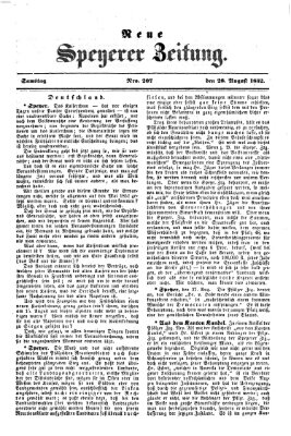 Neue Speyerer Zeitung Samstag 28. August 1852