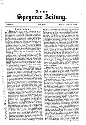 Neue Speyerer Zeitung Sonntag 17. Oktober 1852