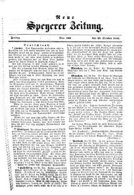 Neue Speyerer Zeitung Freitag 29. Oktober 1852