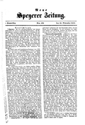 Neue Speyerer Zeitung Donnerstag 11. November 1852