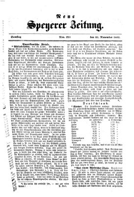 Neue Speyerer Zeitung Samstag 13. November 1852