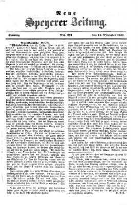 Neue Speyerer Zeitung Sonntag 14. November 1852
