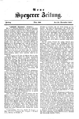Neue Speyerer Zeitung Freitag 24. Dezember 1852