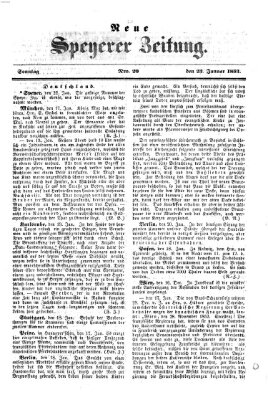 Neue Speyerer Zeitung Sonntag 23. Januar 1853
