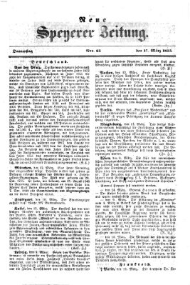 Neue Speyerer Zeitung Donnerstag 17. März 1853