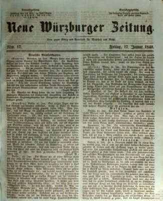 Neue Würzburger Zeitung Freitag 17. Januar 1840