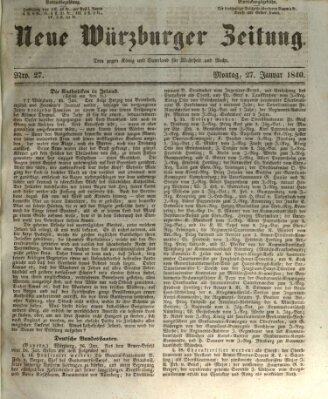 Neue Würzburger Zeitung Montag 27. Januar 1840