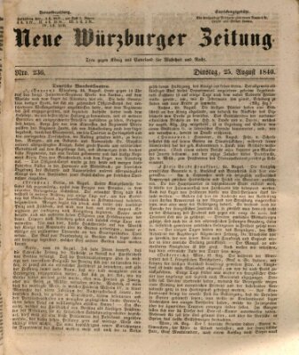 Neue Würzburger Zeitung Dienstag 25. August 1840