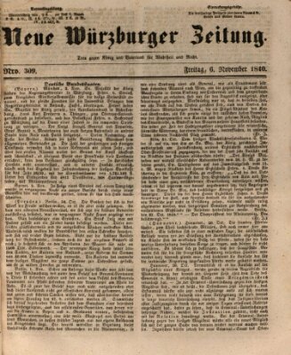 Neue Würzburger Zeitung Freitag 6. November 1840
