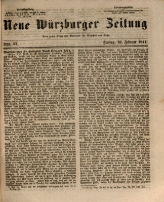 Neue Würzburger Zeitung Freitag 26. Februar 1841